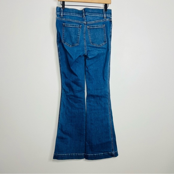 SPANX high rise flare dark wash blue jeans size medium - Picture 7 of 9